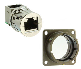 Złącze RJ45 Żeński Złącze RJ45 Montaż na panelu Cat5e Amphenol Socapex, 90° 8-żyłowe