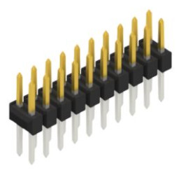 Pin header, 20 pole, pitch 2.54 mm, straight, black, 10053380