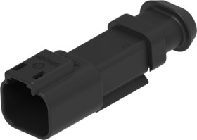 Socket, 2 pole, straight, 1 row, black, DT04-2P-CE09