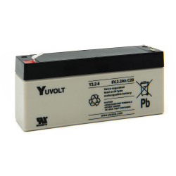 Yuasa Yuvolt Yucel Y3.2-6 Valve Regulated Lead Acid SLA Battery 6V 3.2Ah