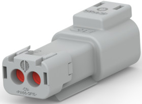 Socket, 2 pole, straight, 1 row, gray, 1-2303812-2