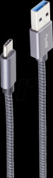 BS13-38030 USB 3.1 cable, USB-A connector &gt; USB-C connector, 2.0 m