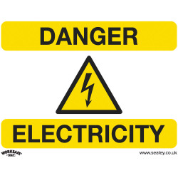 Worksafe SS41V10 Safety Sign Danger Electricity - Self-Adhesive Vinyl - PK10