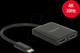 87719 Splitter USB Type-C plug &gt; 2x HDMI socket DP-Alt mode