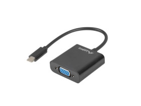 Adapter USB-C 3.1 - VGA na kablu 15cm czarny LANBERG
