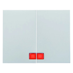 K.5 Klawisz podwójny z czerwoną soczewką edelstahl lakierowany 14377004