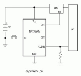 On/Off Controller with Debounce and ±15kV ESD Protection