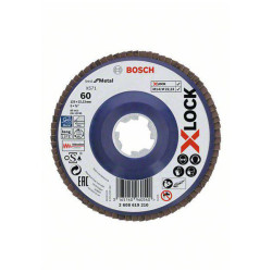 Bosch 2608619210 X-LOCK Grinding Disc Metal 125mm Dia 22.23mm Bore 60 Grit