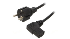 Kabel: 3X0,75Mm2, 1,8M, 16A, 250V Lt-312+511R H05vv-F 0.75/3C Bk 1.8M