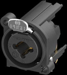 XLR/jack panel mount socket, 3 pole, gold-plated, polyamide, NCJ6FE-H