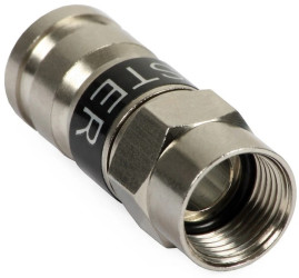 Wtyk antenowy F kompresyjny czarny MASTER na przewód RG6 TC6 Trishield 3SH75