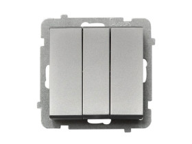 SONATA Wyłącznik potrójny srebro mat ŁP-13R/m/38 OSPEL
