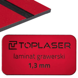 Laminat grawerski 1,3mm czerwono/czarny 823 formatka 300x200mm 30x20cm do obróbki laserowej