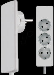 8107 Innovative space-saving lever power strip, white