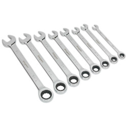 Siegen S0984 Combination Ratchet Spanner Set 8pc Imperial