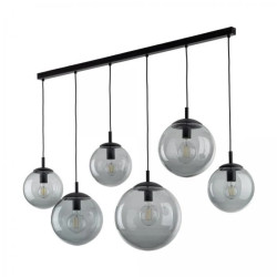 Lampa wisząca na listwie ze szaklnymi grafitowymi kloszami ESME 6xE27 5383 TK Lighting