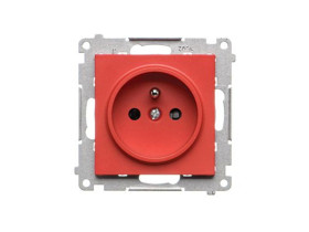 SIMON 55 Gniazdo pojedyncze z uziemieniem z przesłonami szybkozłącza czerwony TGZ1CZ.01/122 KONTAKT SIMON