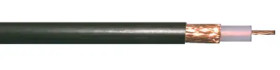 Coax RF cable, 50 Ω (50R), black, Bright stranded copper wire