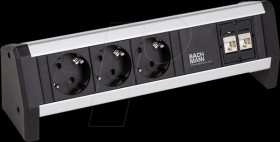 902.195 Multiple socket, 3-way, type F, 2x LAN