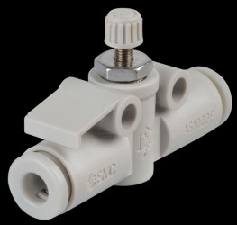 One-way flow control valve, straight, 4 mm