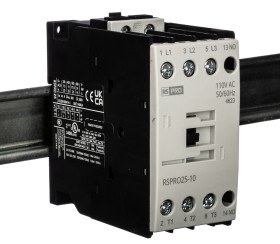 Stycznik 110 V AC RS PRO styki: 3 11 kW 25 A 1NO Szyna DIN Śruba