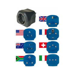 Przejście AC - zestaw adapterów podróżnych EU, USA, UK, AUS, IND,IRAK, CYPR, N.ZELAND, ARGENT / BR1508160
