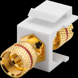 79484 Keystone module banana jack, gold plated, red color ring