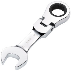 Draper 27977 HI-TORQ&#xAE; Metric Stubby Flexi Head Ratchet Spanner 17mm