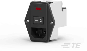 Filtr wejściowy złącza IEC 6A TE Connectivity Montaż na kołnierzu