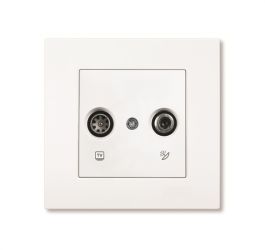 Gniazdo VIKO TV-SAT końcowe - białe - KARRE