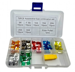 ZESTAW 70SZT BEZP. SAMOCH.MINIVAL 5A-30A