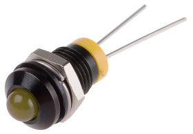 Lampka kontrolna do montażu panelowego 2V dc, Żółta 8mm LED RS PRO