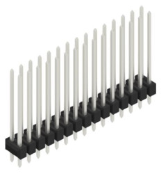 Pin header, 30 pole, pitch 2.54 mm, straight, black, 10055712