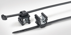Edge clip, max. bundle Ø 45 mm, PA, heat stabilized, black, (L x W x H) 15 x 14 x 17.8 mm, 156-00020