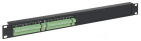 Dystrybutor zasilania (łączówka, rozgałęźnik) 2-we/2x8-wy max.24VDC 5A Rack 19” LZ-16/R19