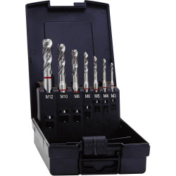Exact 43694 CNC Tap Set 7-Piece Metric RH Cutting DIN 371 HSS-E Shape C