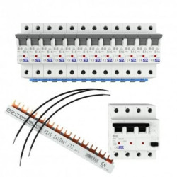 Zestaw: wyłączniki SEZ + Linka H07V-K 4mm2 + Szyna łączeniowa 2961