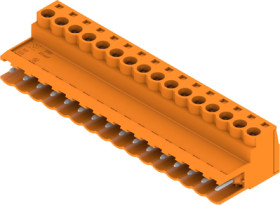 Pin header, 16 pole, pitch 5.08 mm, straight, orange, 1627230000