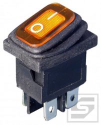 Przełącznik hermetyczny KCD1-6Y230V 6A/250V;podśw. żółty;ON-OFF;