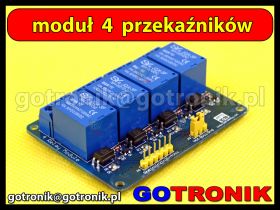 Moduł 4 przekaźników 5V z optoizolacją