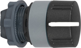 Rotary switch, 3 positions, unlit, latching, waistband round, black, front ring light gray, 3 x 45°, mounting Ø 22 mm, ZB5AD89C0