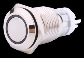 Opencircuit Button with led - Blue - locking - metal 16mm