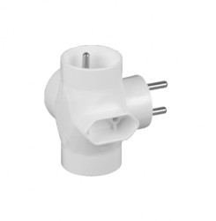 Rozgałeźnik wtyczkowy 3x2P+Z +1xEuro /zabezp. przeciwprzepięciowe/ biały R-44-Z