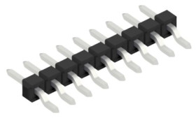 Pin header, 9 pole, pitch 2.54 mm, straight, black, 10080416