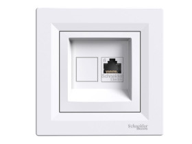 ASFORA Gniazdo komputerowe RJ45 kat.6 białe z ramką EPH4700121 SCHNEIDER ELECTRIC