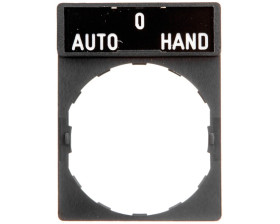 Szyld opisowy 30x40mm z etykietą 8x27mm AUTO-0-HAND ZBY2385