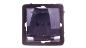 Karo Gniazdo Bryzgoszczelne Z/U Schuko Ip44 Klapka Przezroczysta Srebrny...