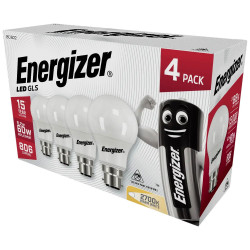 Energizer® S14056 LED BC (B22) Opal GLS Non-Dim Bulb Warm White 806lm 8.2W Pk4