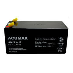 Akumulator 12V-3,4Ah ACUMAX Żelowy 64x134x67mm