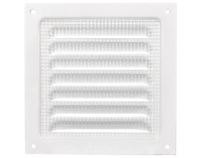 Osłona wentylatora metalowa z siatką 125x125mm biała WPFMVM125